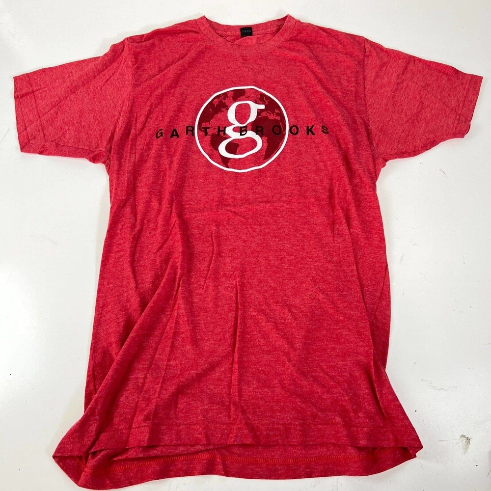Garth Brooks So Far World Tour Men's Red Short Sleeve Crew‎ Neck Tee L